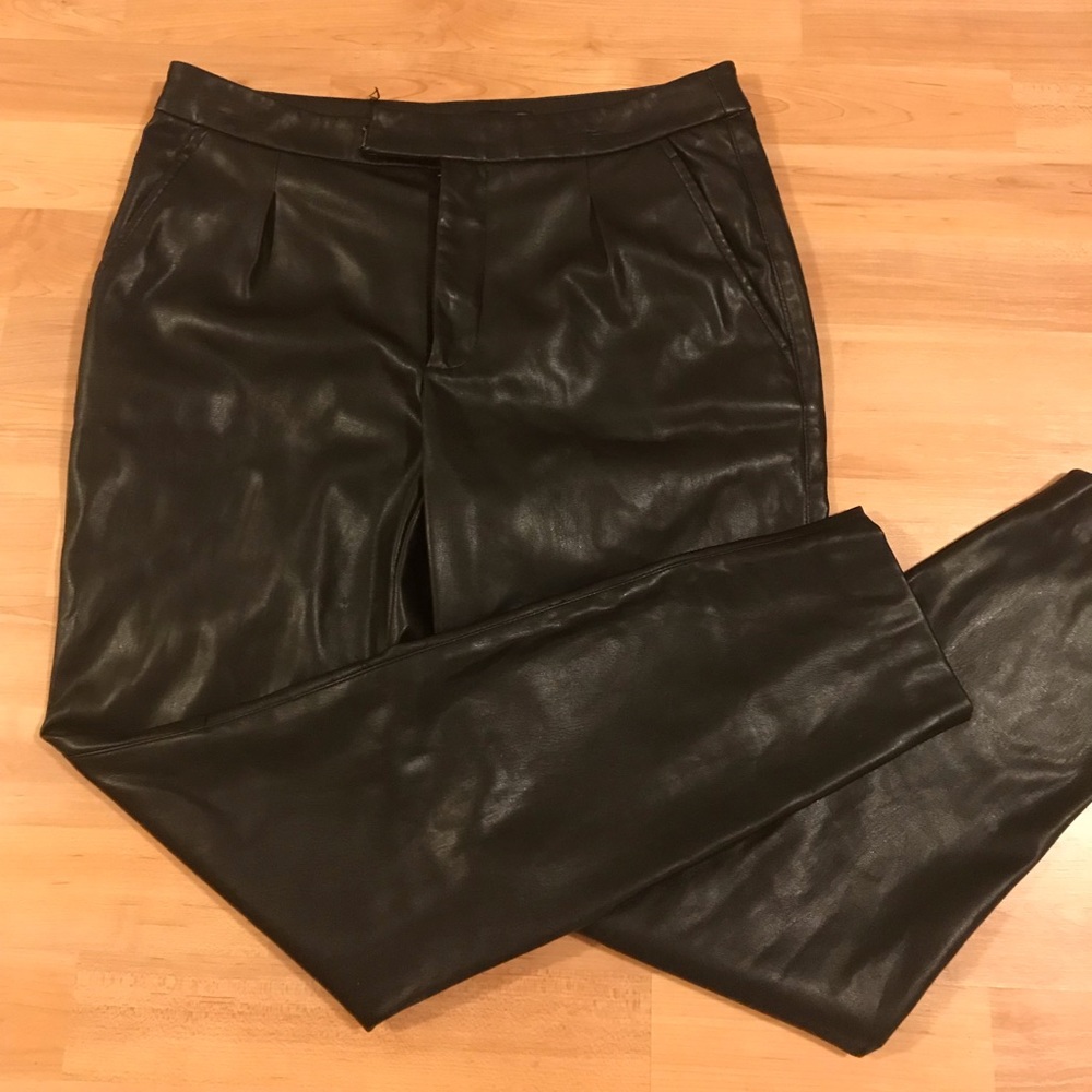 Zara faux leather ankle pants